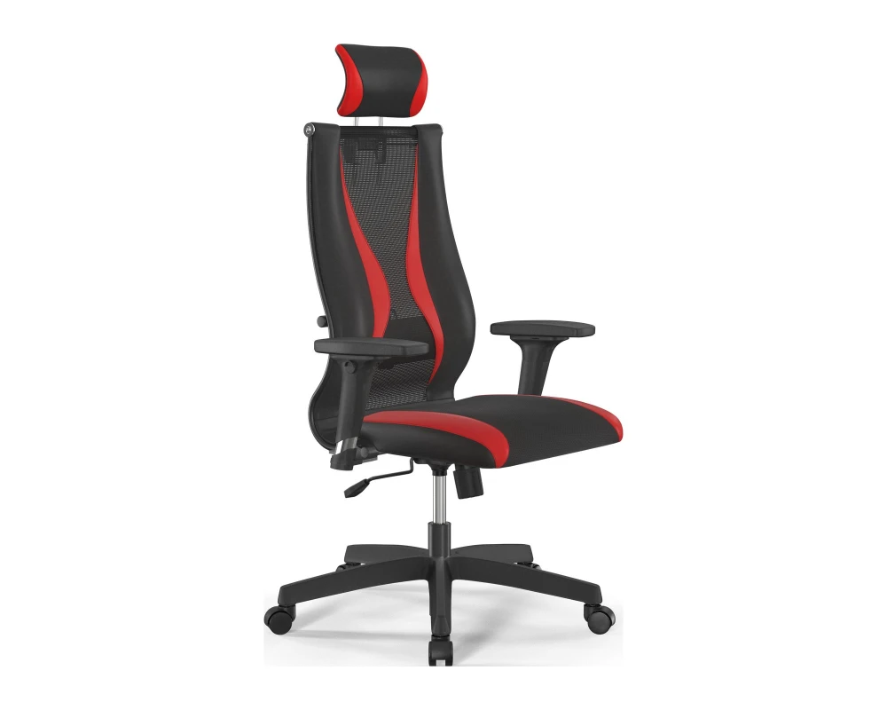 Кресло ErgoLife S 10 B2-170D M09.B02.G15.W01 Сетка/Экокожа, Черный/Красный